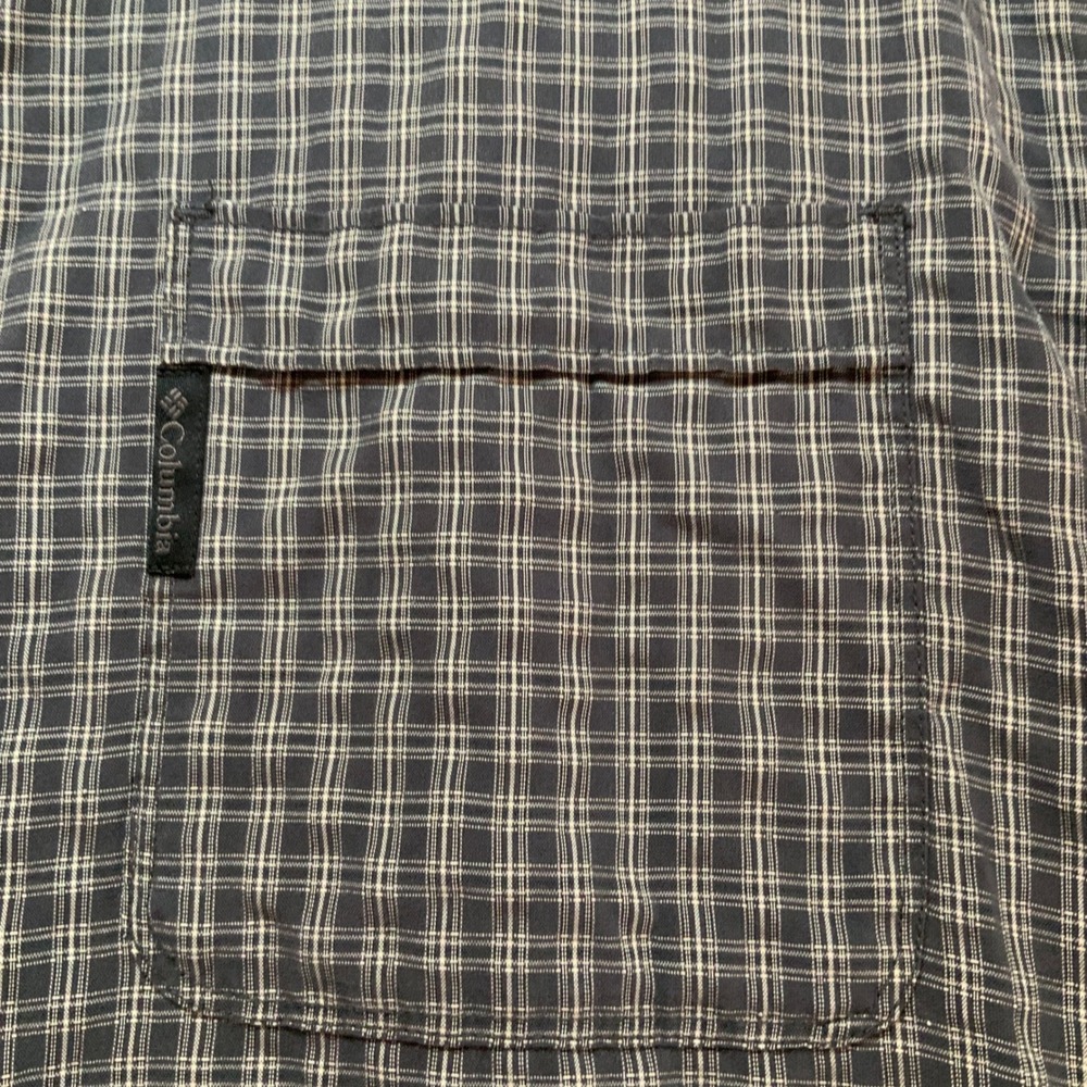 Columbia Mens XL Grey Plaid Long Sleeve Button Down Shirt Modal Blend AM7511 - Picture 3 of 7